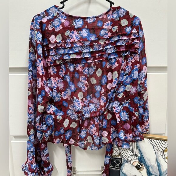 FREE PEOPLE MAYBEL RUFFLE TOP NWT - Picture 7 of 14